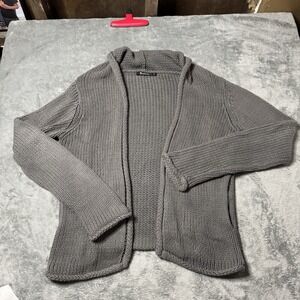 Alexander Wang Heavyweight Knit Open Cardigan Womens Size Small Gray 100% Cotton